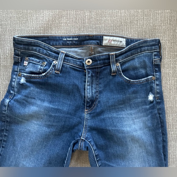 AG Adriano Goldschmied Medium Washed Blue Skinny The Prima Crop Jeans size 28 - Picture 3 of 12